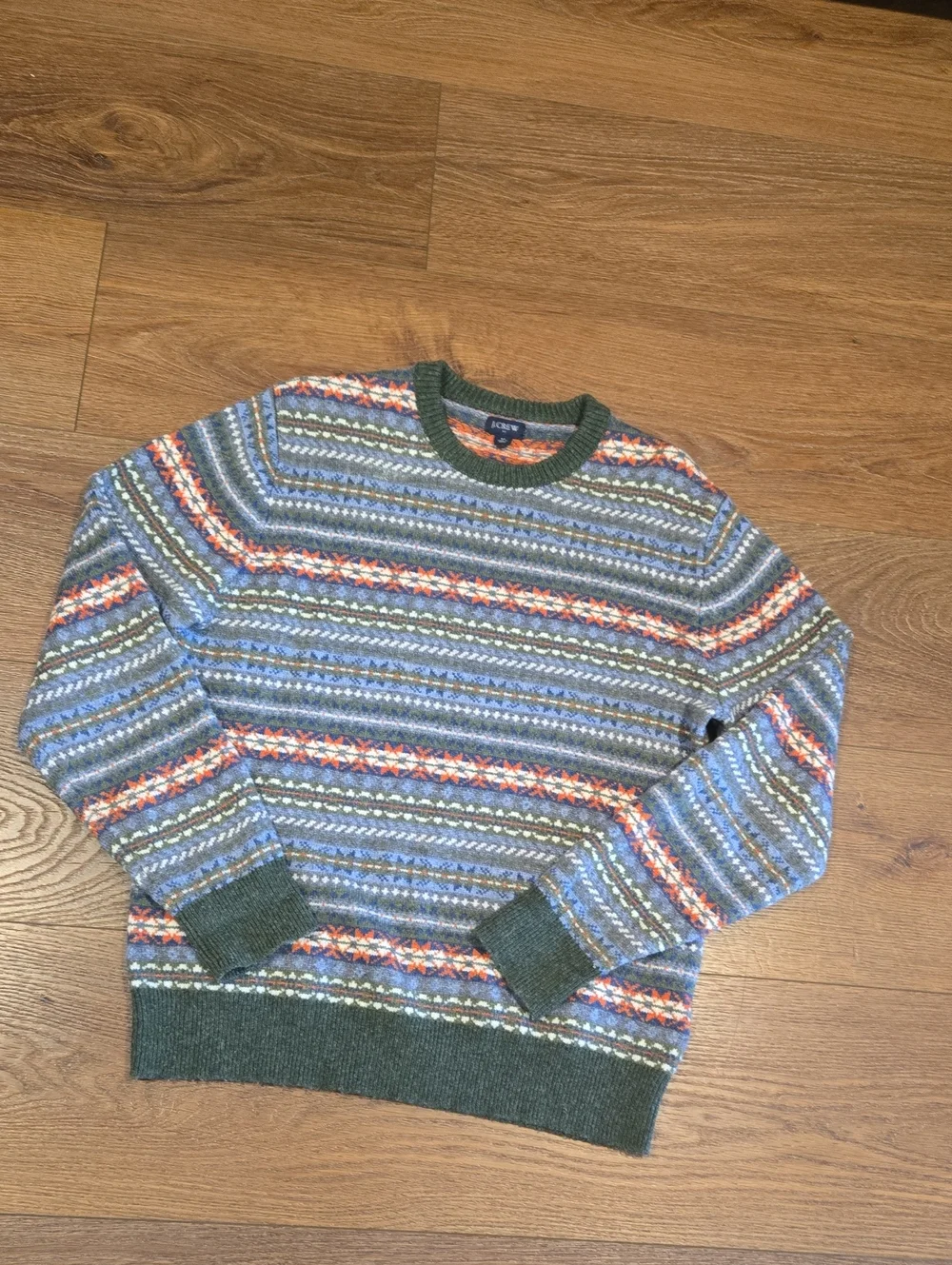 J. CREW WOOL BLEND FAIR ISLE SWEATER... SIZE MED.. #8068